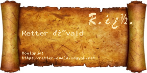 Retter Évald névjegykártya